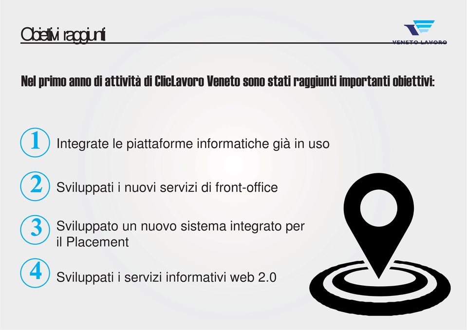 informatiche già in uso 2 3 4 Sviluppati i nuovi servizi di front-office