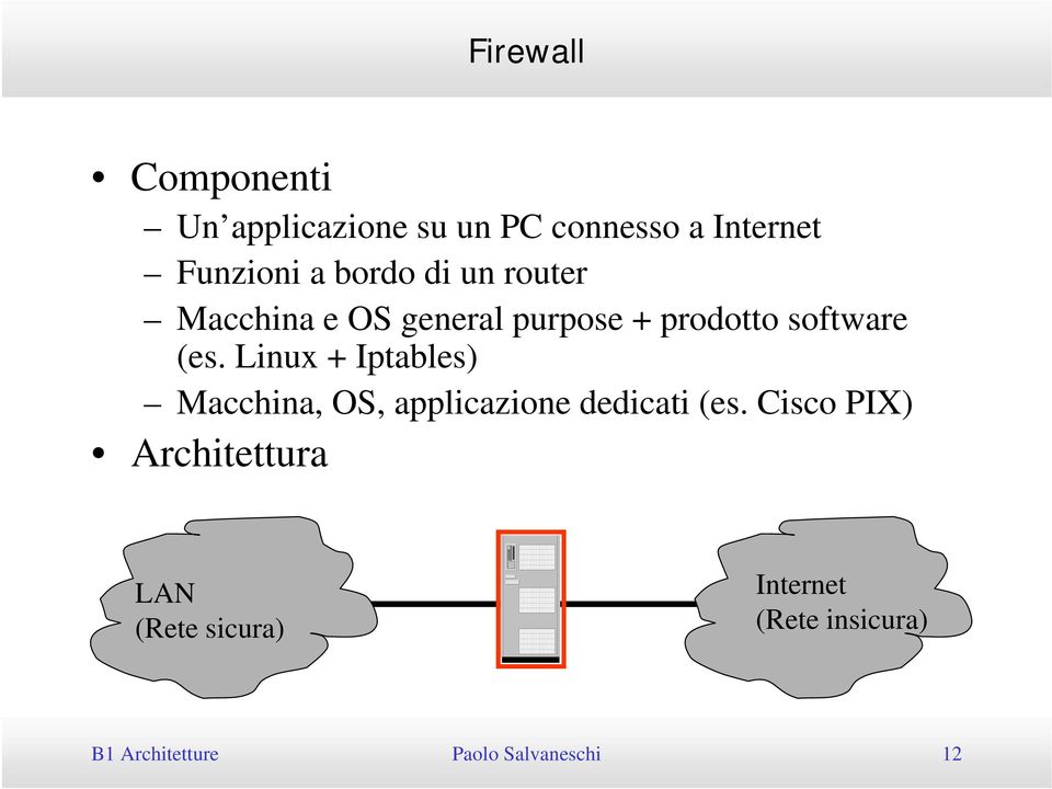 Linux + Iptables) Macchina, OS, applicazione dedicati (es.