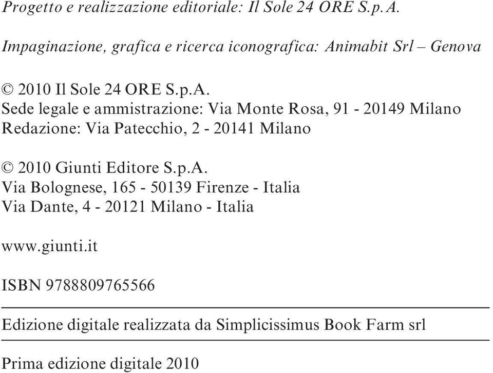 imabit Srl Genova 2010 Il Sole 24 ORE S.p.A.