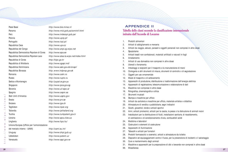 pl/ Portogallo http://www.inpi.pt/ Repubblica Ceca http://www.upv.cz Repubblica del Congo http://www.anpi.cg.wipo.net Repubblica Democratica Popolare di Corea http://www.epa.