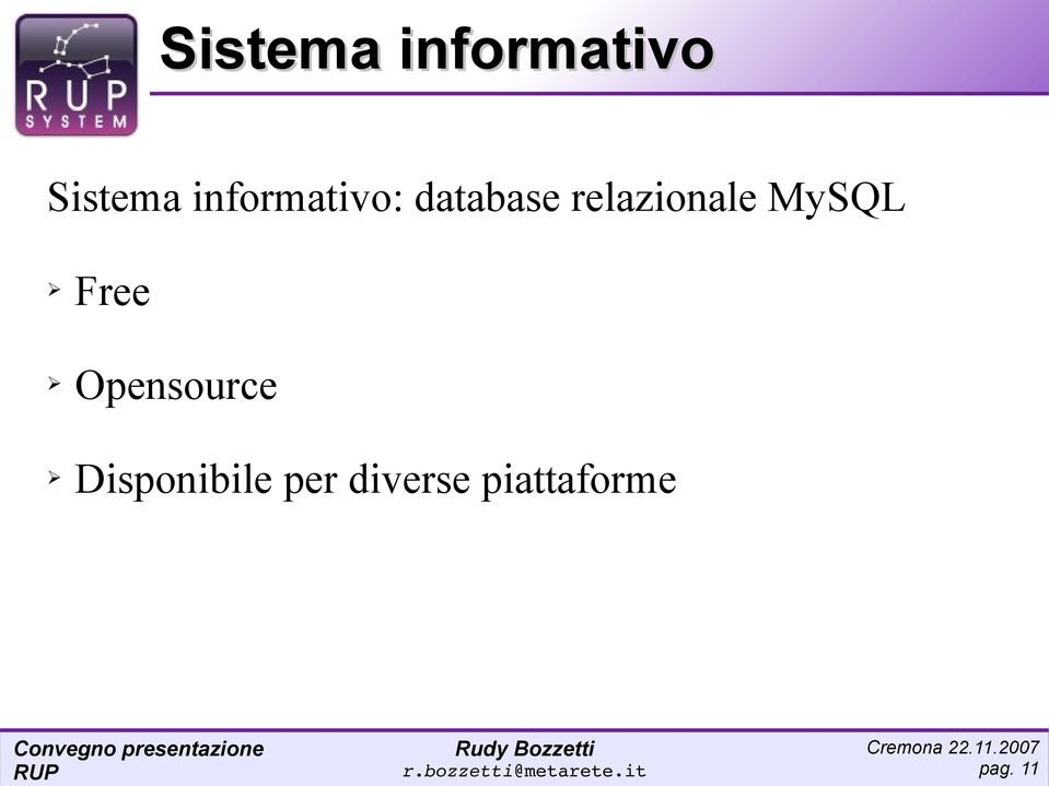 relazionale MySQL Free