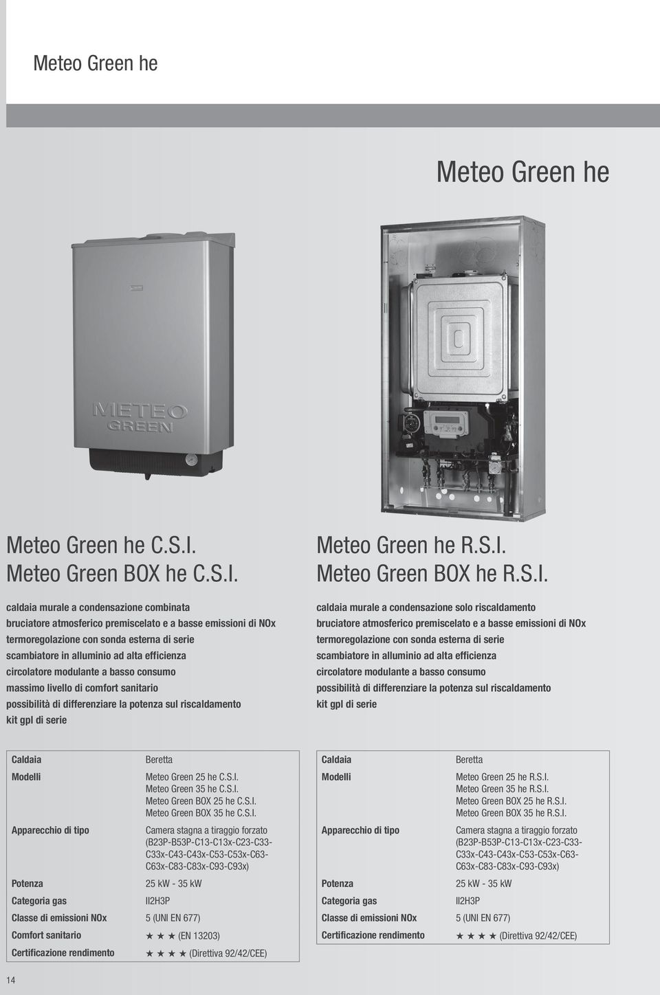 caldaia murale a condensazione combinata bruciatore atmosferico premiscelato e a basse emissioni di NOx termoregolazione con sonda esterna di serie scambiatore in alluminio ad alta efficienza