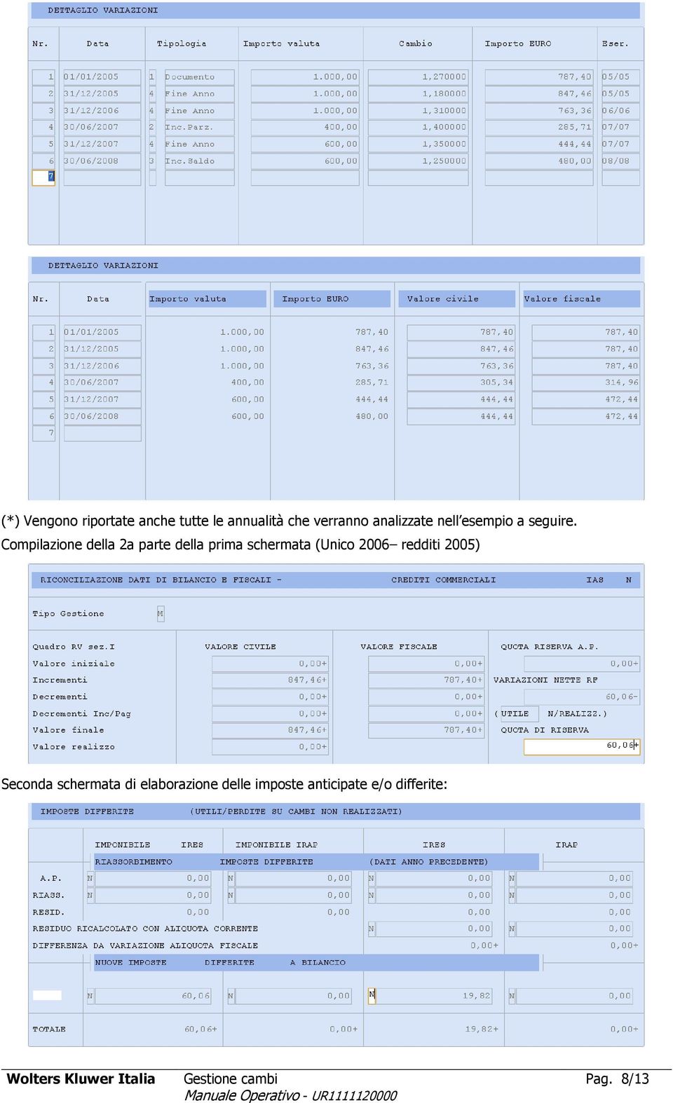 Compilazione della 2a parte della prima schermata (Unico 2006 redditi