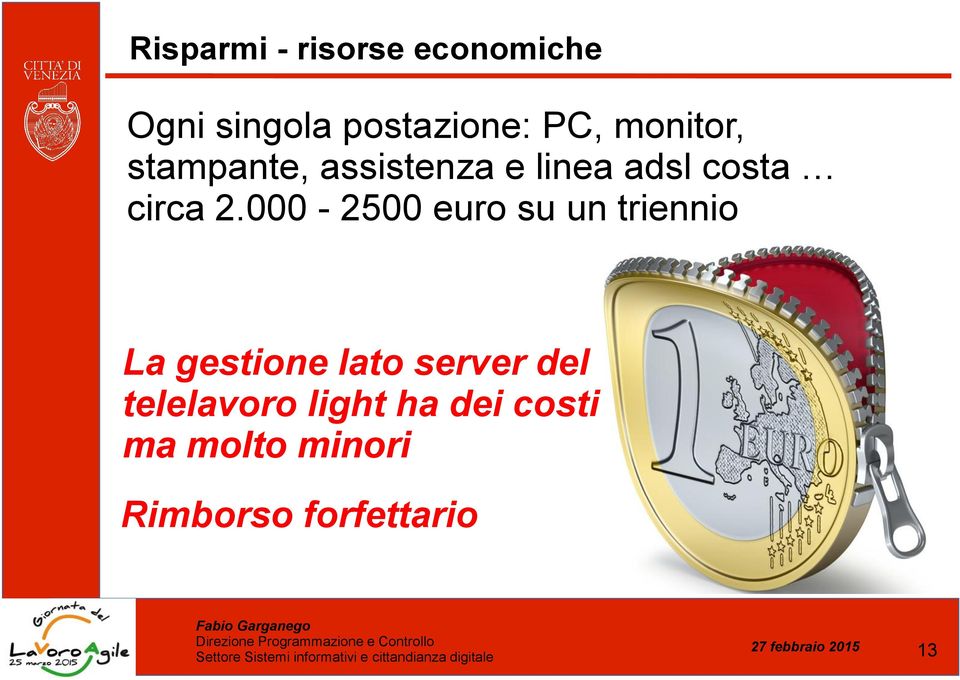 000-2500 euro su un triennio La gestione lato server del telelavoro light