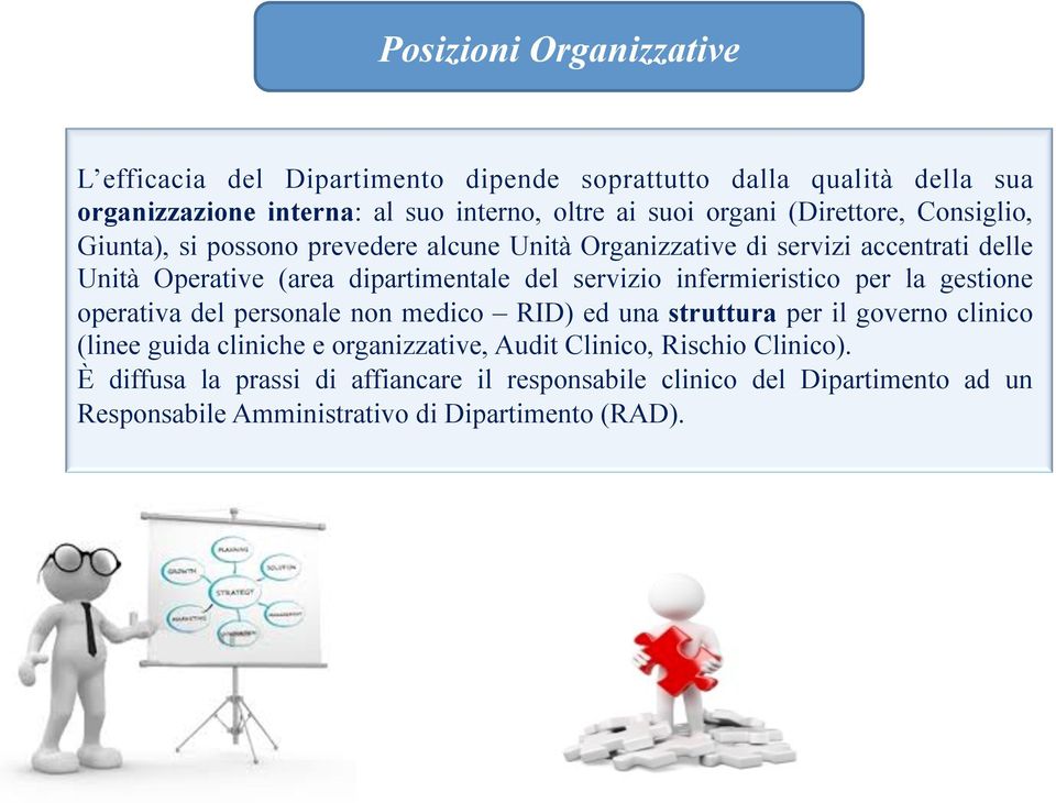 infermieristico per la gestione operativa del personale non medico RID) ed una struttura per il governo clinico (linee guida cliniche e organizzative, Audit