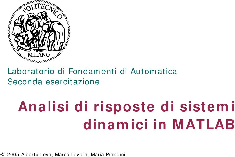 risposte di sistemi dinamici in MATLAB