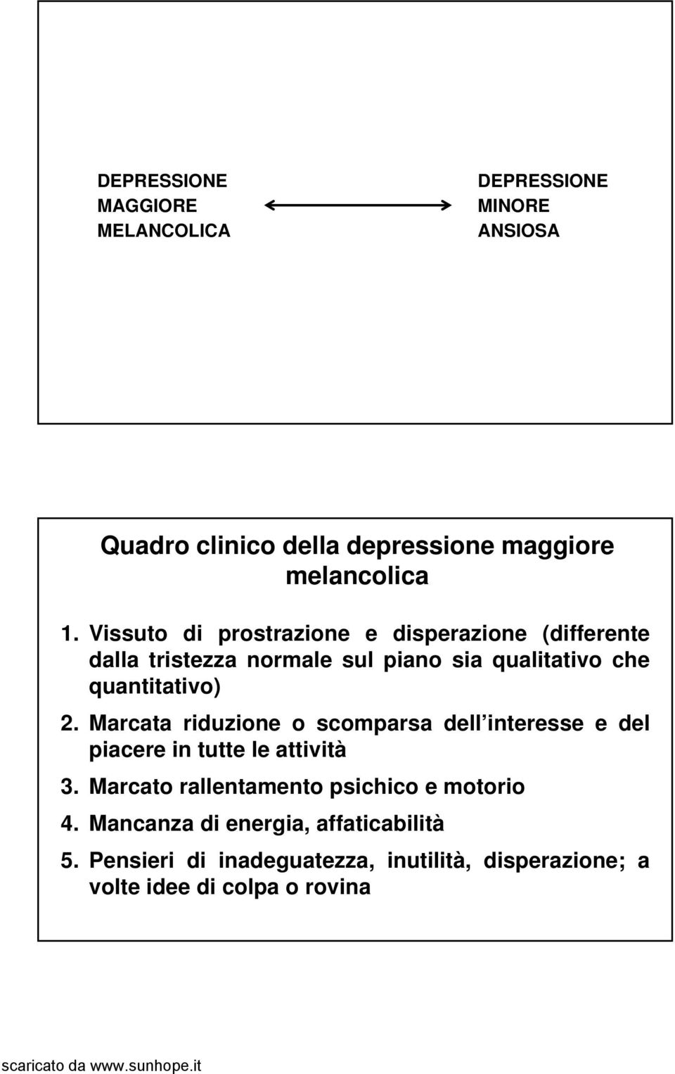 Marcata riduzione o scomparsa dell interesse e del piacere in tutte le attività 3.