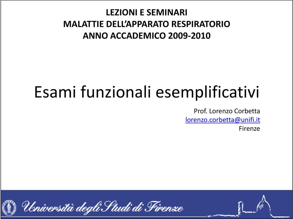 2009 2010 Esami funzionali esemplificativi