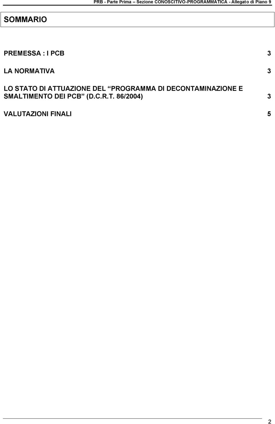 DECONTAMINAZIONE E SMALTIMENTO DEI PCB (D.