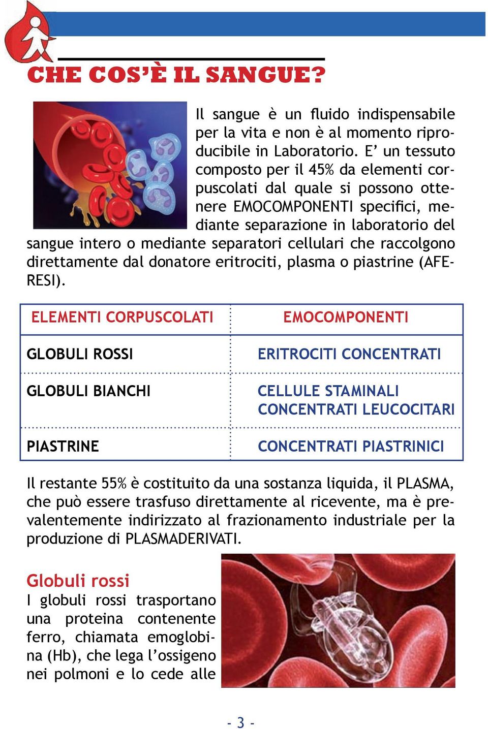 che raccolgono direttamente dal donatore eritrociti, plasma o piastrine (AFE- RESI).