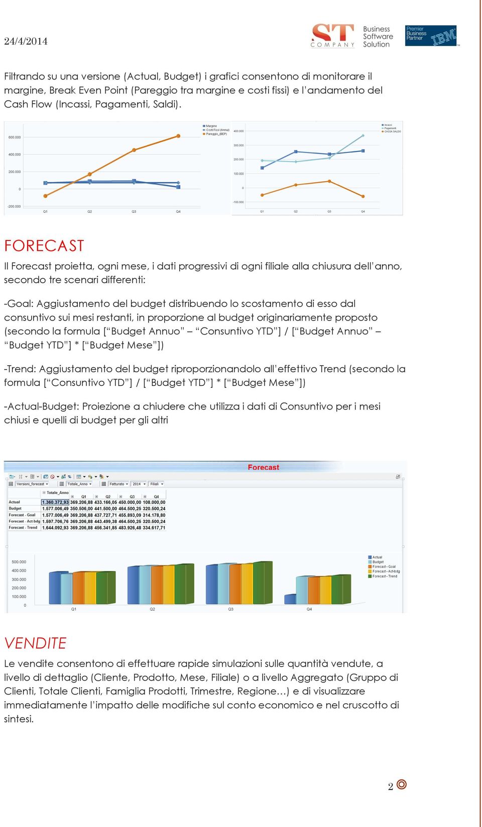 esso dal consuntivo sui mesi restanti, in proporzione al budget originariamente proposto (secondo la formula [ Budget Annuo Consuntivo YTD ] / [ Budget Annuo Budget YTD ] * [ Budget Mese ]) -Trend: