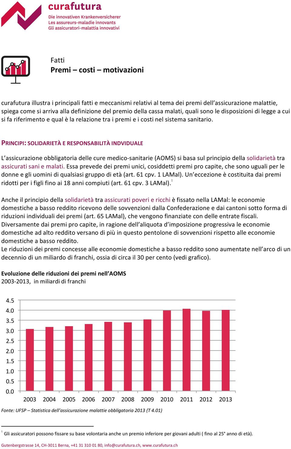 PRINCIPI: SOLIDARIETÀ E RESPONSABILITÀ INDVIDUALE L assicurazione obbligatoria delle cure medico- sanitarie (AOMS) si basa sul principio della solidarietà tra assicurati sani e malati.