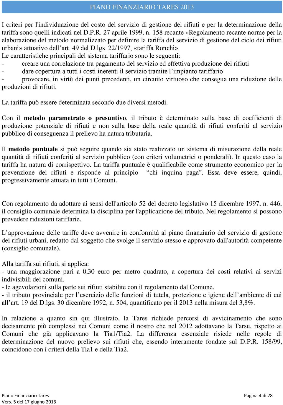 22/1997, «tariffa Ronchi».