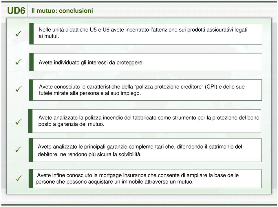 Avete analizzato la polizza incendio del fabbricato come strumento per la protezione del bene posto a garanzia del mutuo.