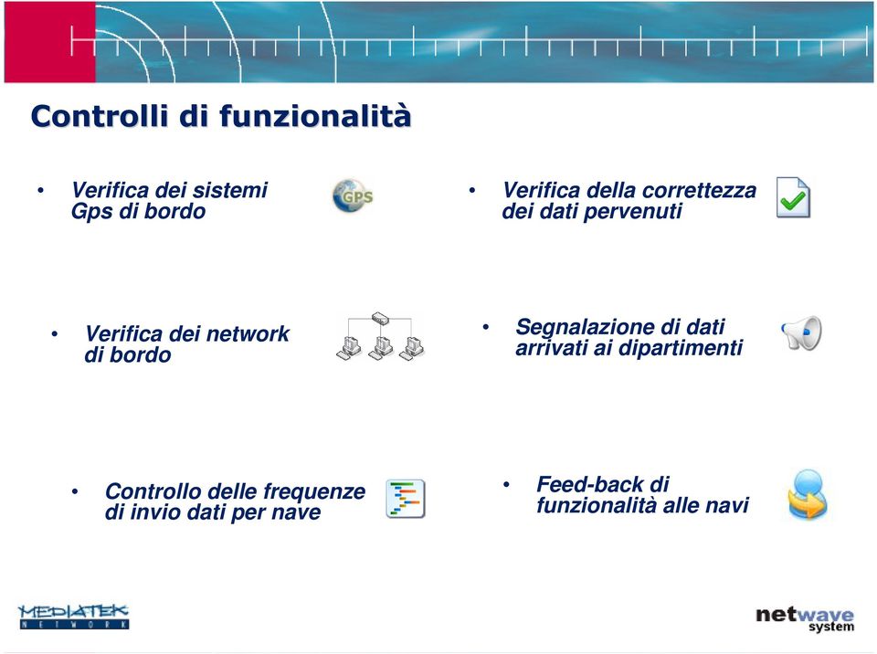 di bordo Segnalazione di dati arrivati ai dipartimenti Controllo