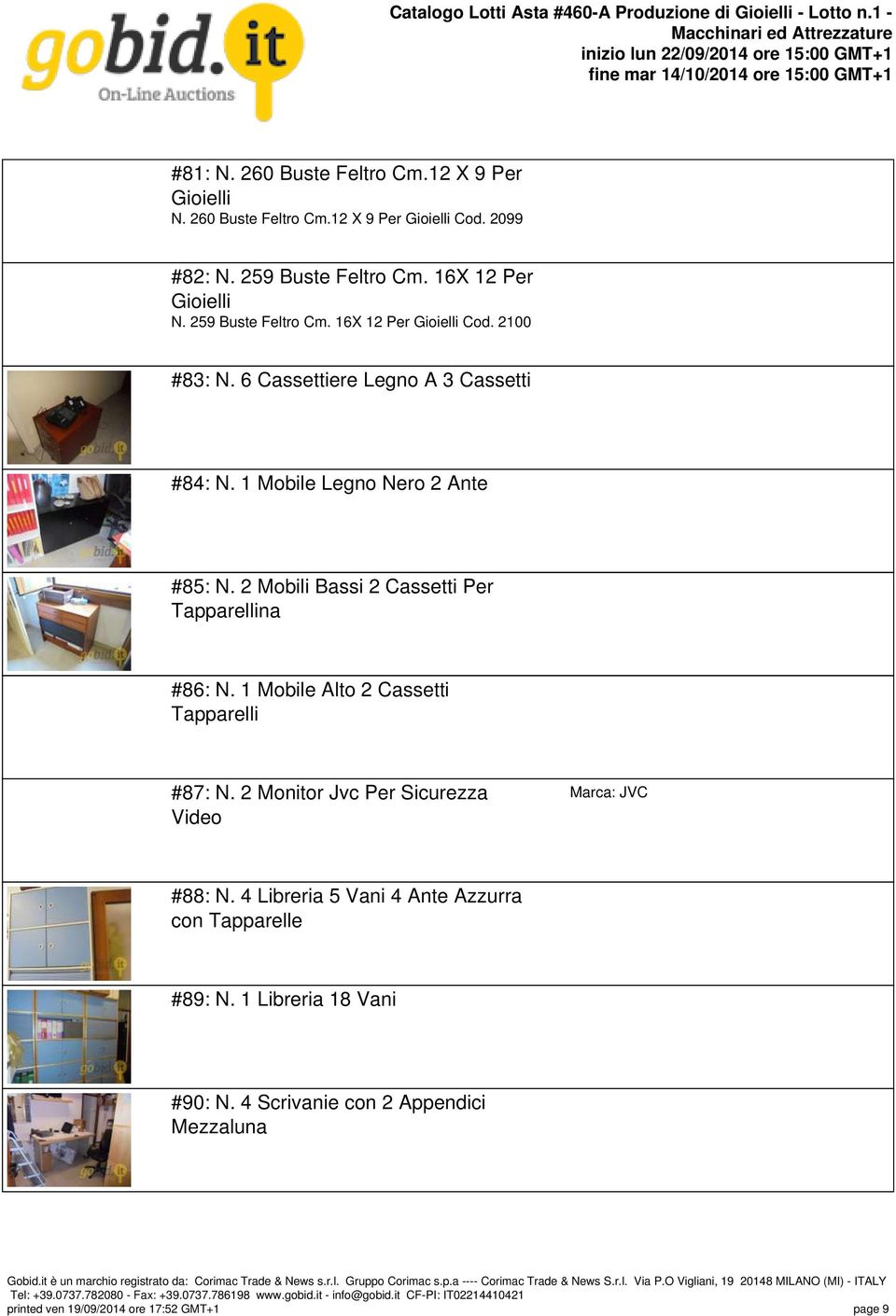 1 Mobile Legno Nero 2 Ante #85: N. 2 Mobili Bassi 2 Cassetti Per Tapparellina #86: N. 1 Mobile Alto 2 Cassetti Tapparelli #87: N.