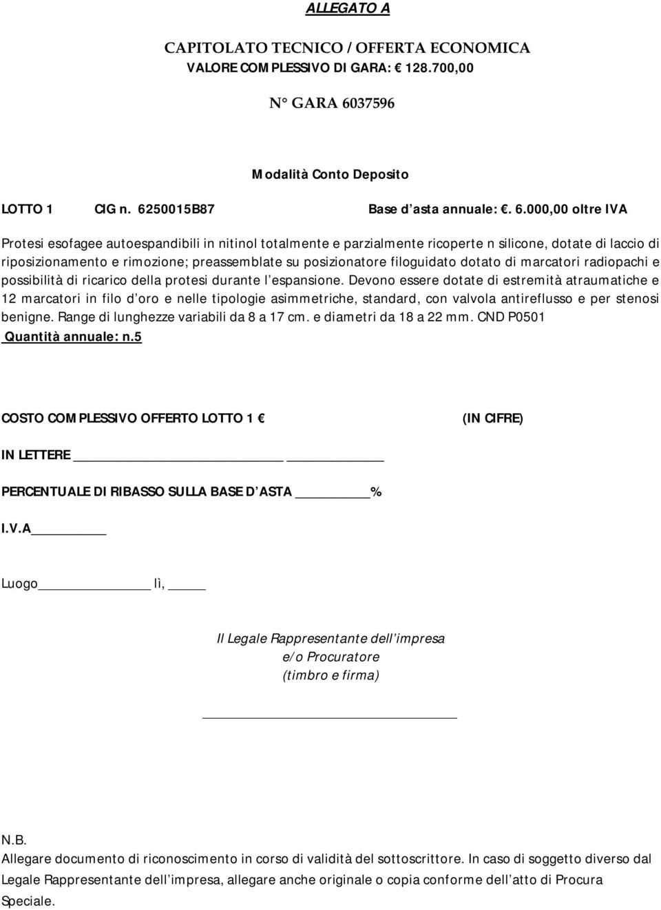 50015B87 Base d asta annuale:. 6.