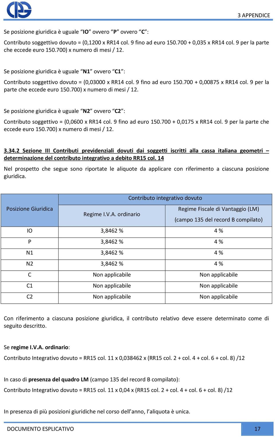 9 per la parte che eccede euro 150.700) x numero di mesi / 12. Se posizione giuridica è uguale N2 ovvero C2 : Contributo soggettivo = (0,0600 x RR14 col. 9 fino ad euro 150.700 + 0,0175 x RR14 col.