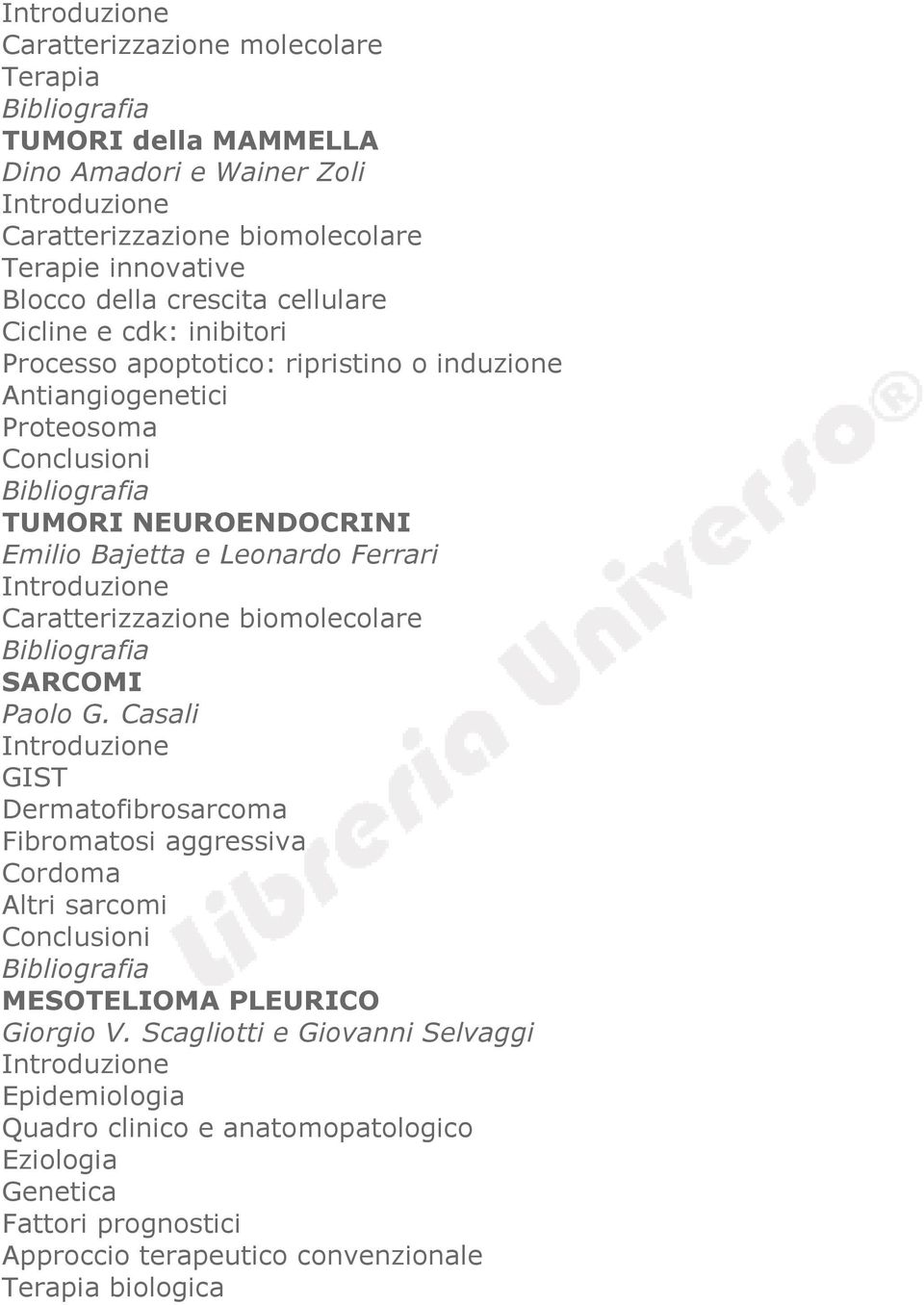 Caratterizzazione biomolecolare SARCOMI Paolo G.