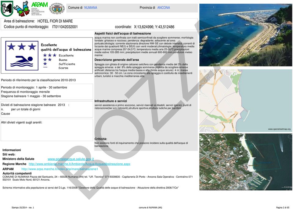 portuale;idrologia: corrente stazionaria direzione NW-SE con debole intensità; correnti di forzante dai quadranti NE(I) e SE(II) con venti moderati;climatologia: temperatura media acque marine