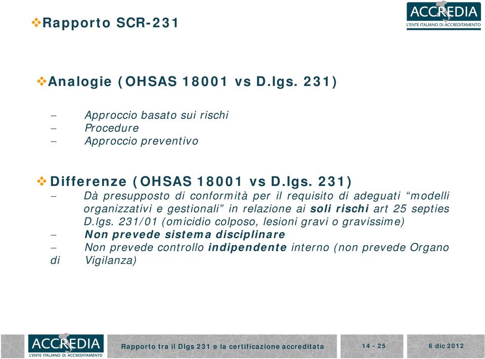 231) di Dà presupposto di conformità per il requisito di adeguati modelli organizzativi e gestionali in relazione ai soli rischi