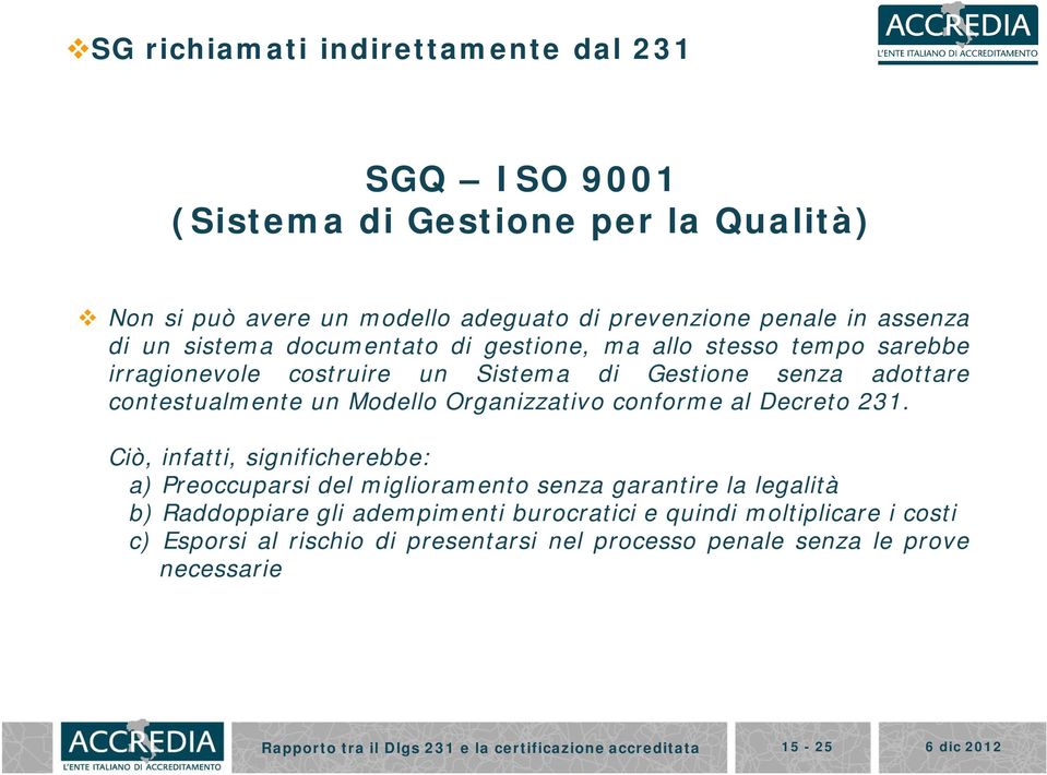 conforme al Decreto 231.