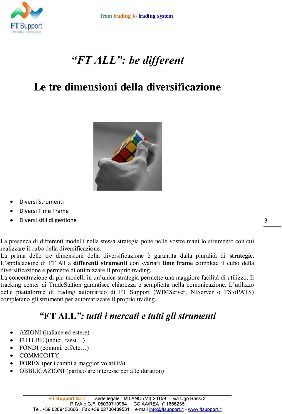 L applicazione di FT All a differenti strumenti con svariati time frame completa il cubo della diversificazione e permette di ottimizzare il proprio trading.