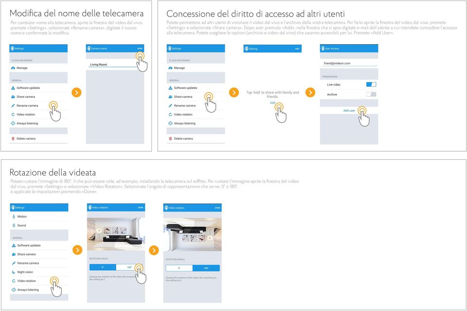 Per farlo aprite la finestra del video dal vivo, premete «Settings» e selezionate «Share camera».