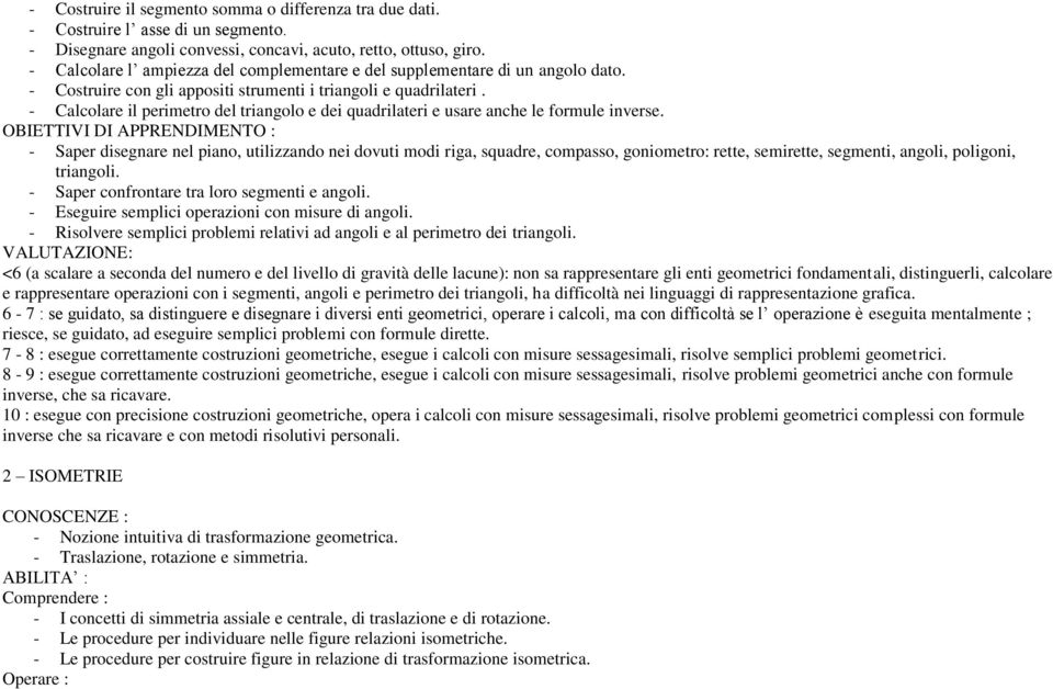 - Calcolare il perimetro del triangolo e dei quadrilateri e usare anche le formule inverse.