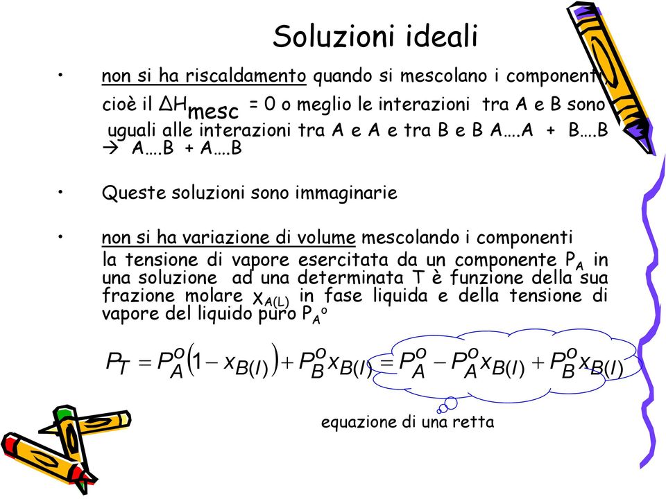 B Queste sluzini sn immaginarie nn si ha variazine di vlume mescland i cmnenti la tensine di vare esercitata da un