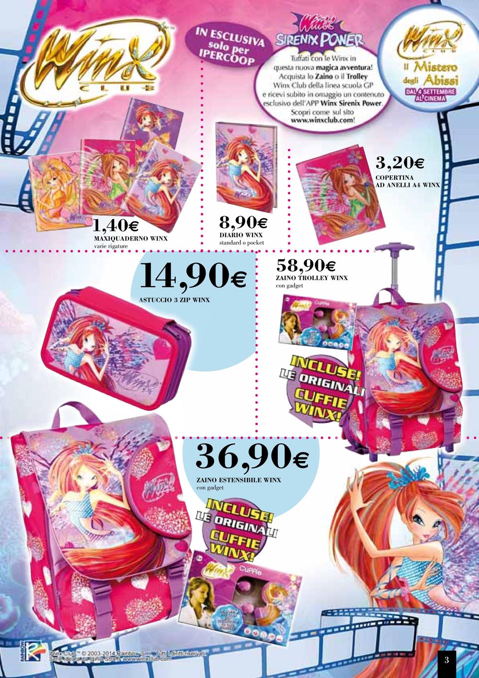 pocket 14,90 58,90 ZAINO TROLLEY WINX con gadget