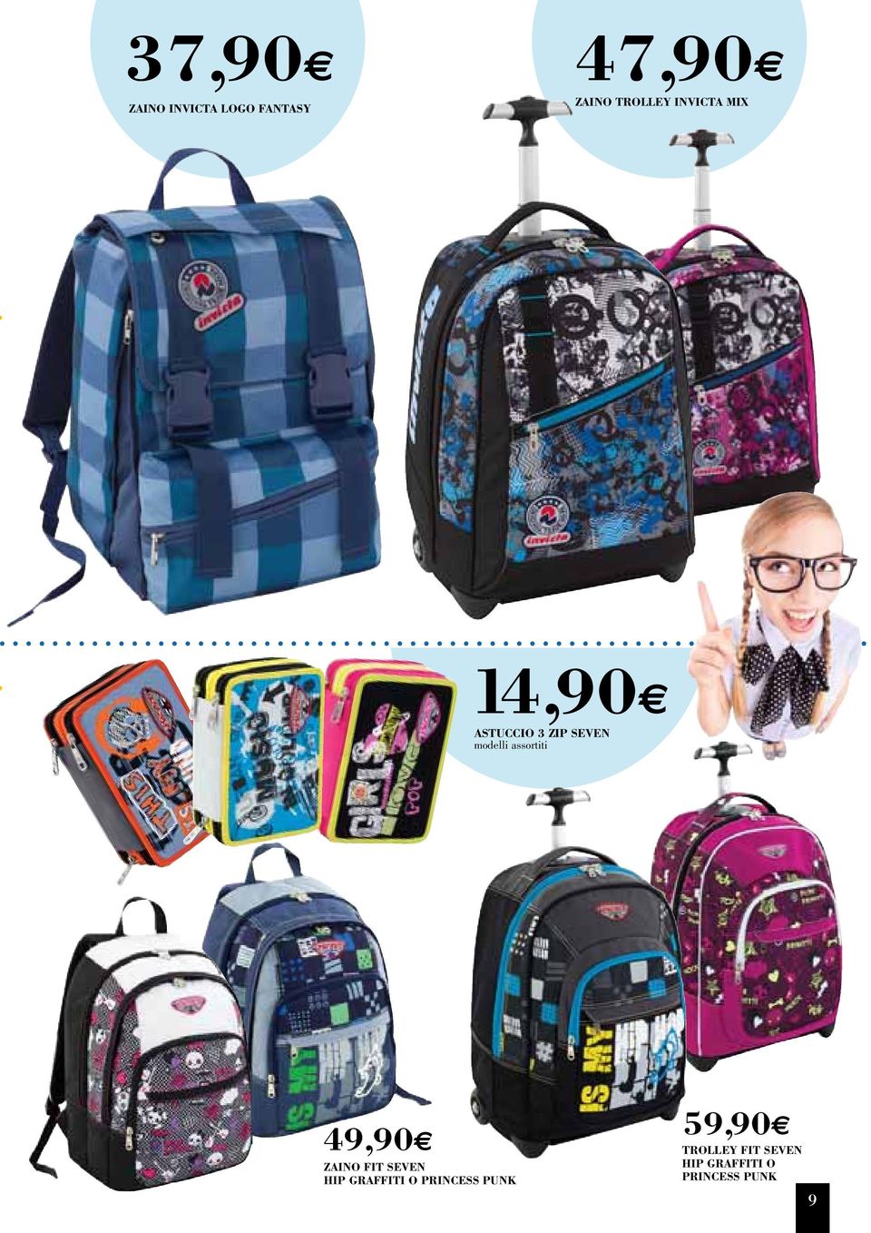 assortiti 49,90 ZAINO FIT SEVEN HIP GRAFFITI O