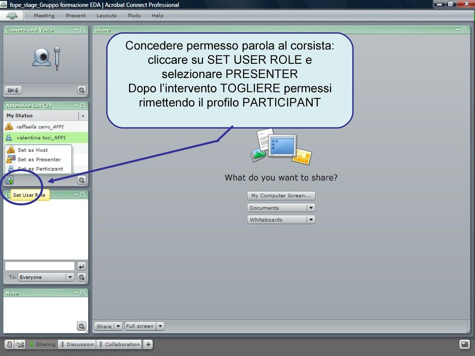 PRESENTER Dopo l intervento TOGLIERE