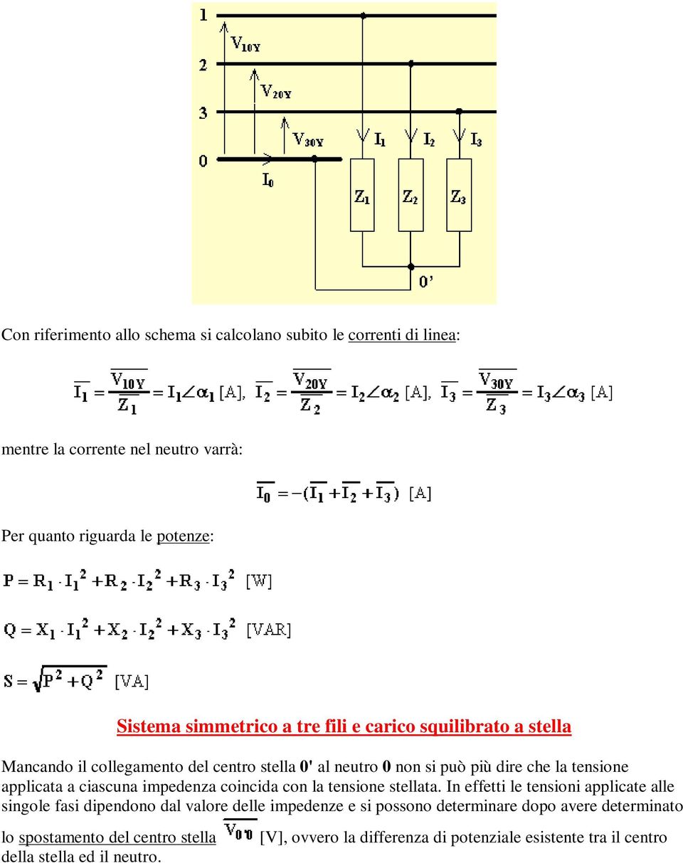 applicata a ciascuna impedenza coincida con la tensione stellata.