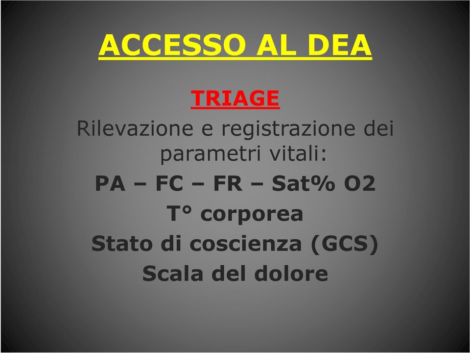 PA FC FR Sat% O2 T corporea Stato