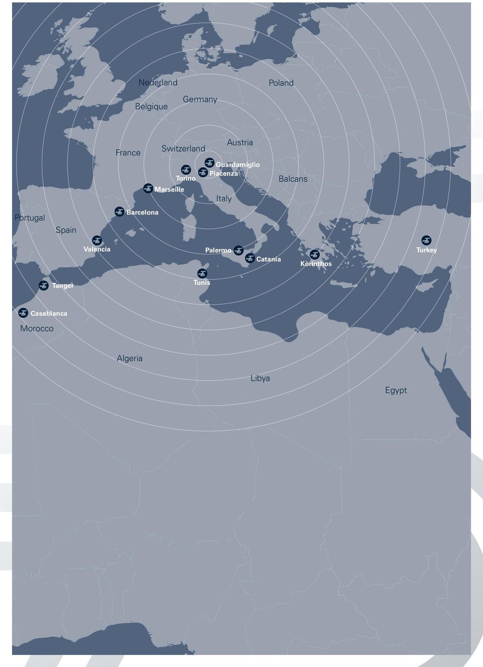 Balcans Portugal Spain Barcelona Valencia Palermo Catania