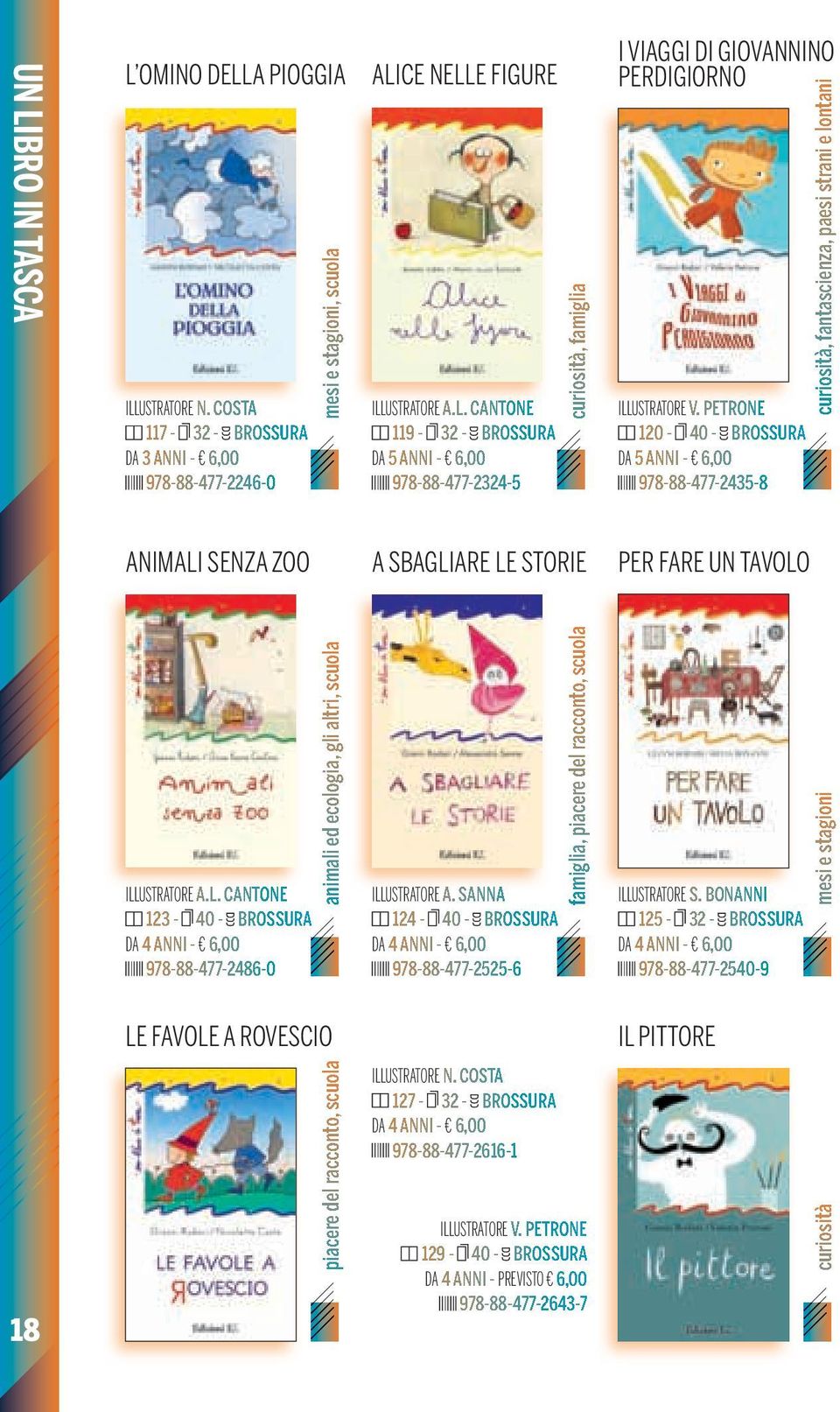 ntani animali senza Zoo a sbagliare le storie Per Fare un tavolo ILLUSTRATORE A.l. cantone 123-40 - BrossurA da 4 ANNI - 6,00 978-88-477-2486-0 animali ed ecologia, gli altri, scuola ILLUSTRATORE A.