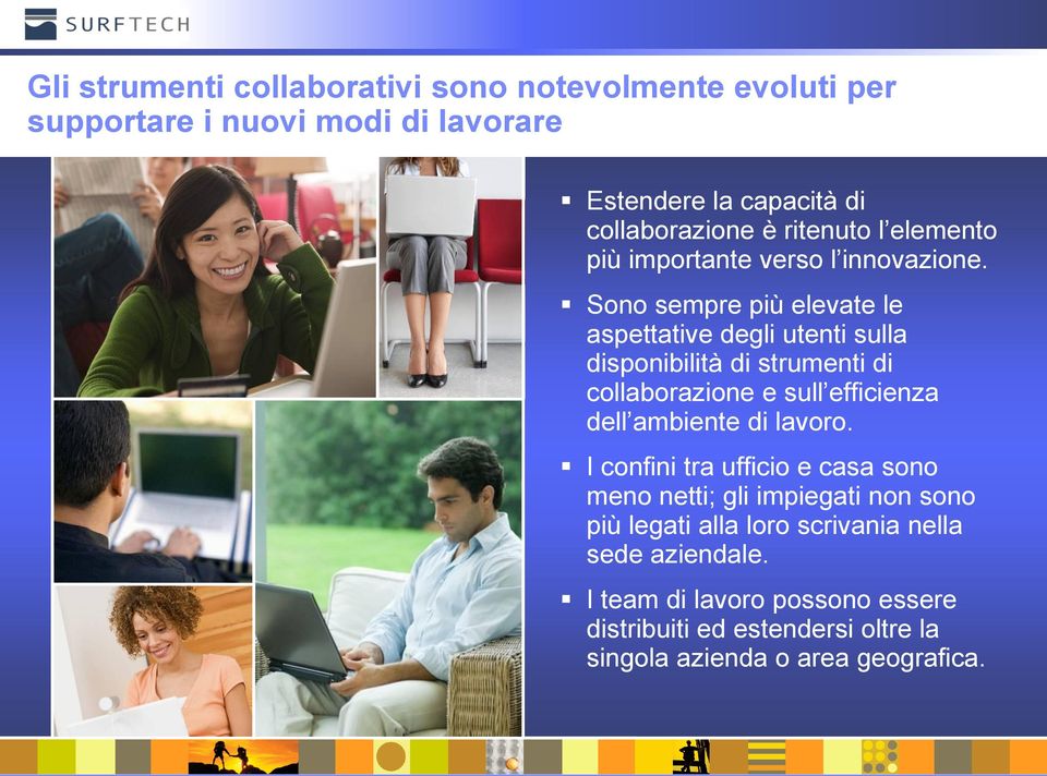 Sono sempre più elevate le aspettative degli utenti sulla disponibilità di strumenti di collaborazione e sull efficienza dell ambiente di