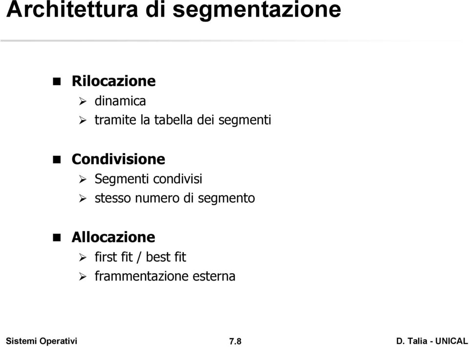 Condivisione Segmenti condivisi stesso numero di