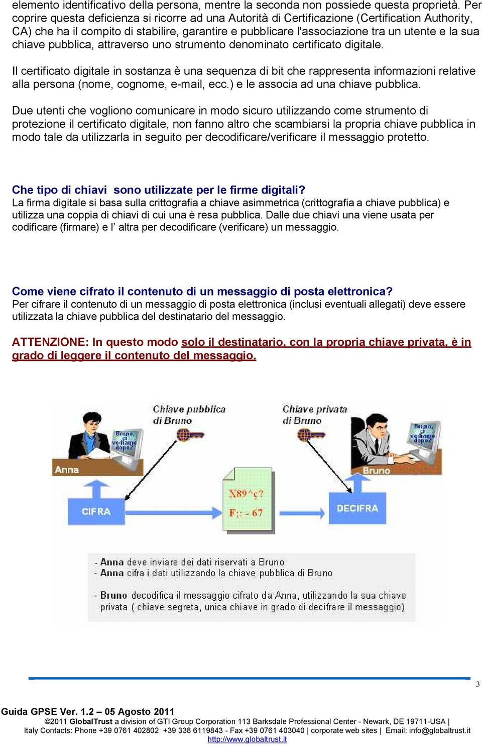 chiave pubblica, attraverso uno strumento denominato certificato digitale.