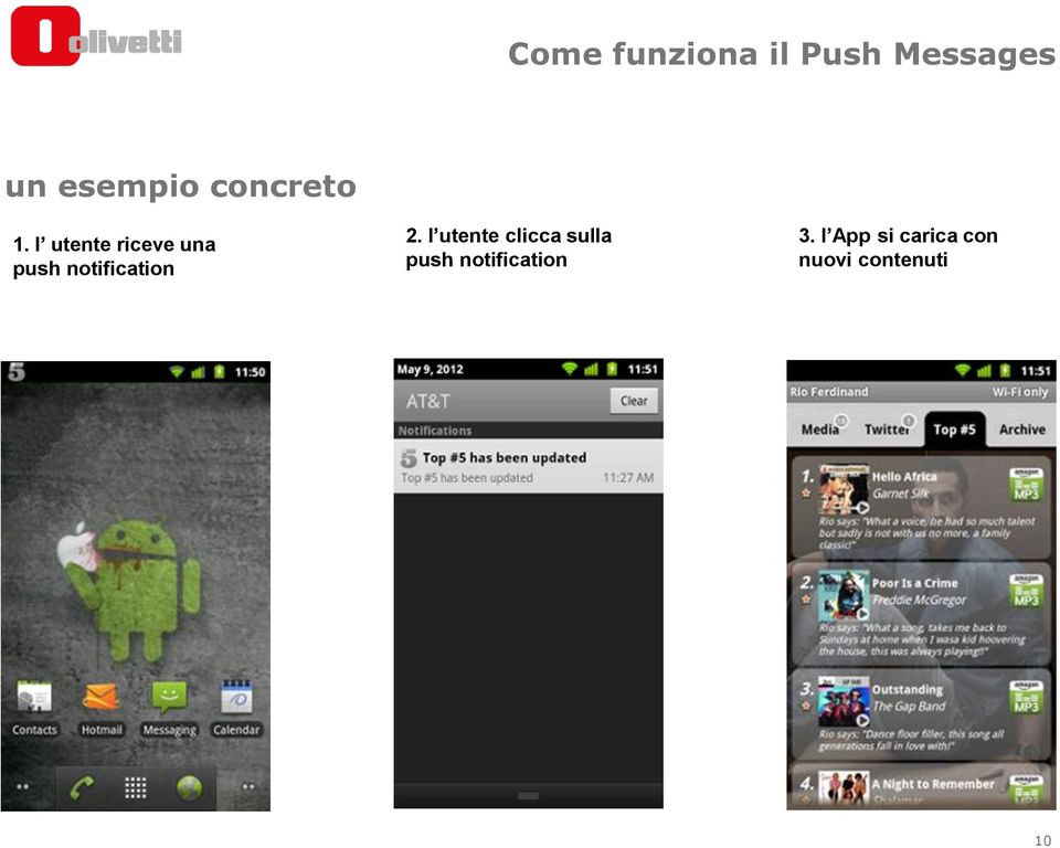l utente riceve una push notification 2.