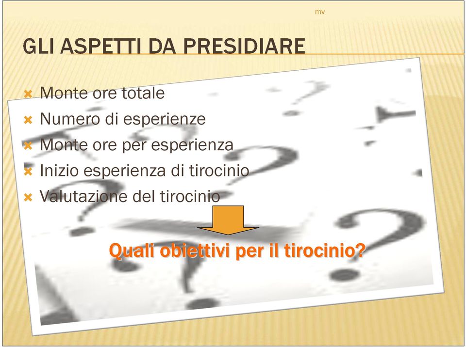 esperienza di tirocinio Valutazione