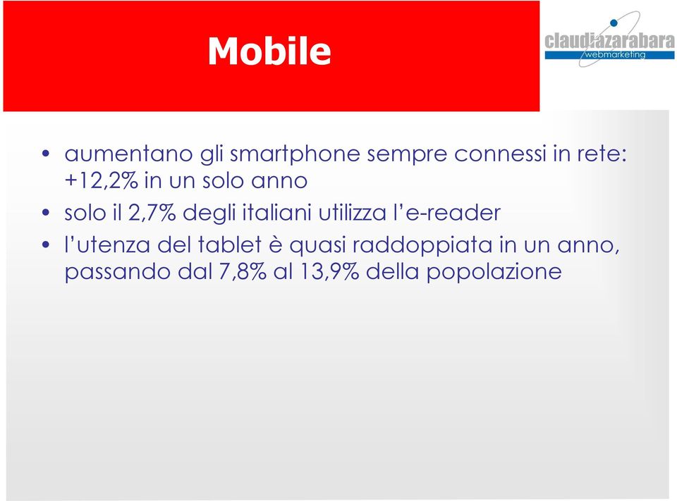 italiani utilizza l e-reader l utenza del tablet è