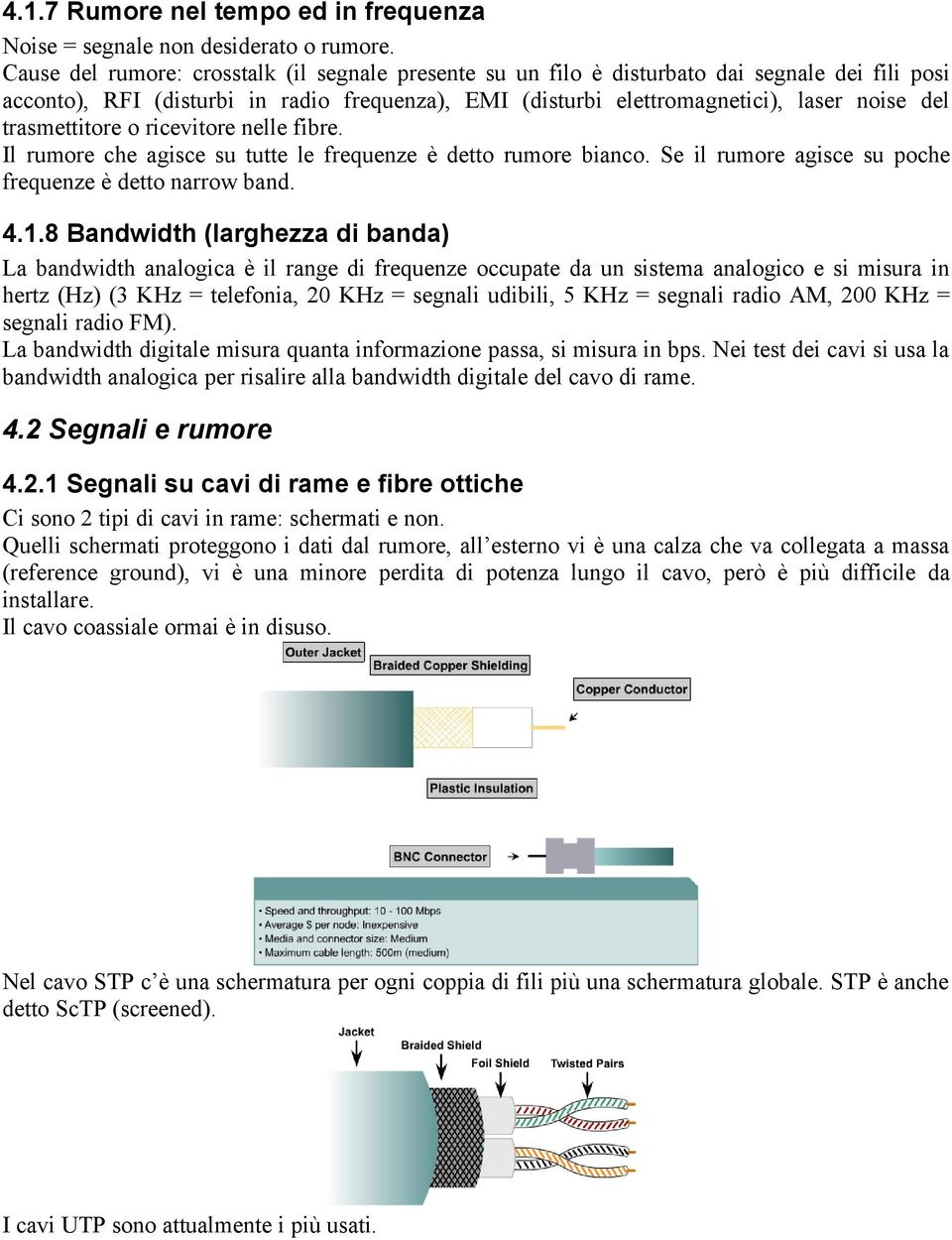 trasmettitore o ricevitore nelle fibre. Il rumore che agisce su tutte le frequenze è detto rumore bianco. Se il rumore agisce su poche frequenze è detto narrow band. 4.1.