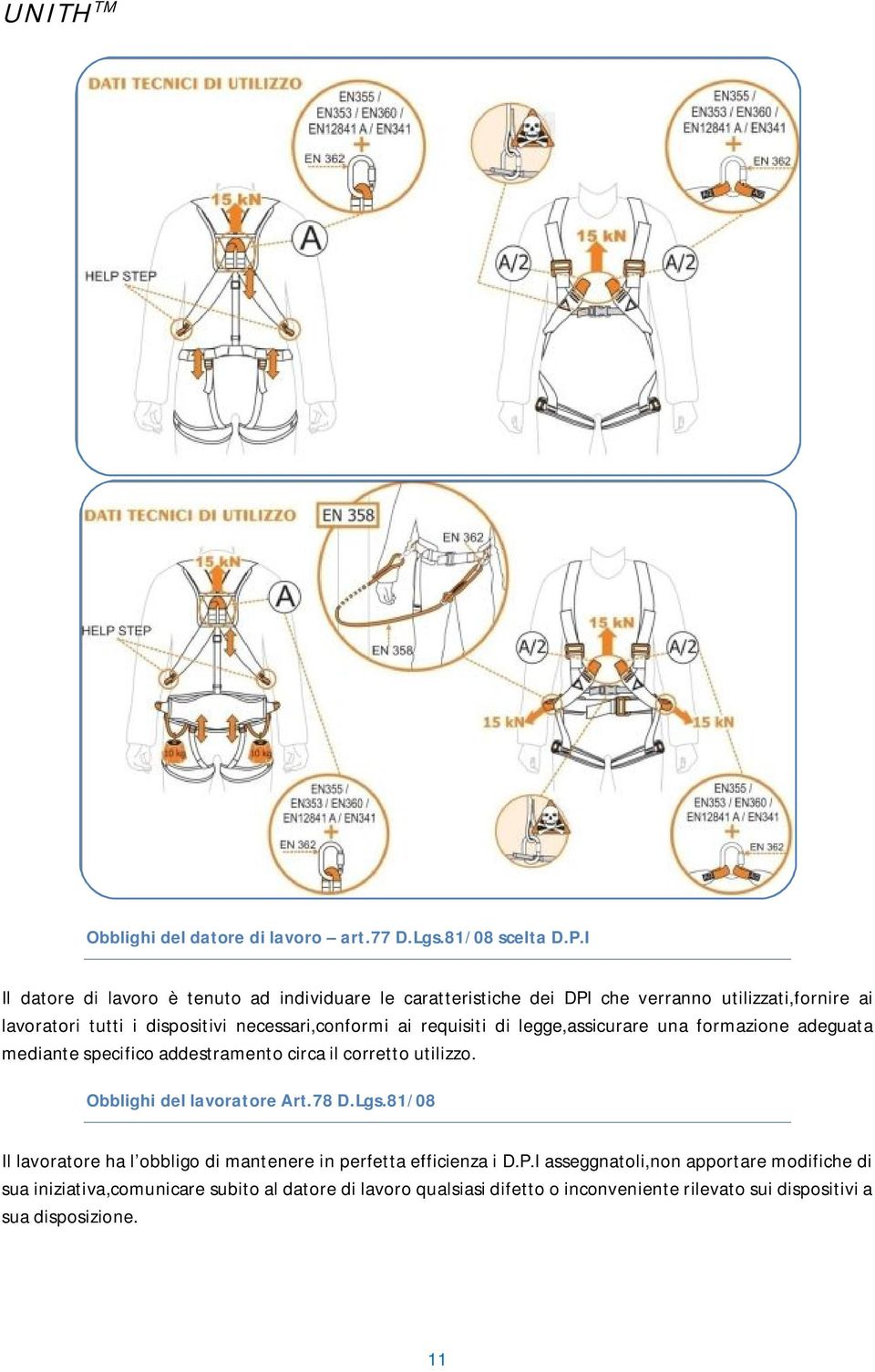 necessari,conformi ai requisiti di legge,assicurare una formazione adeguata mediante specifico addestramento circa il corretto utilizzo.