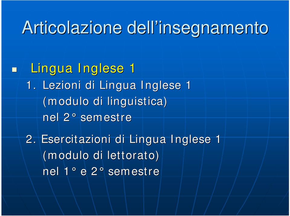 linguistica) nel 2 2 semestre 2.