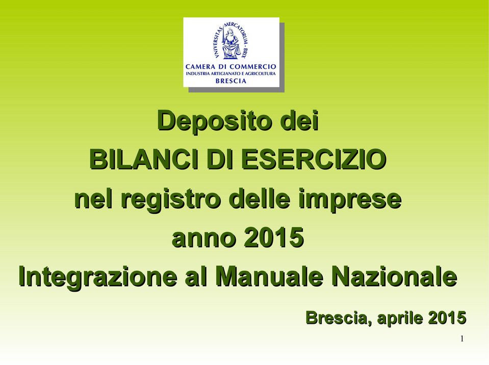 imprese anno 2015 Integrazione