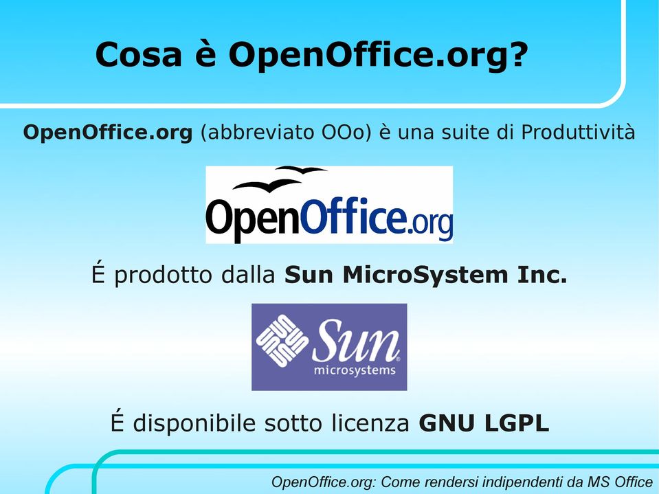 org (abbreviato OOo) è una suite di