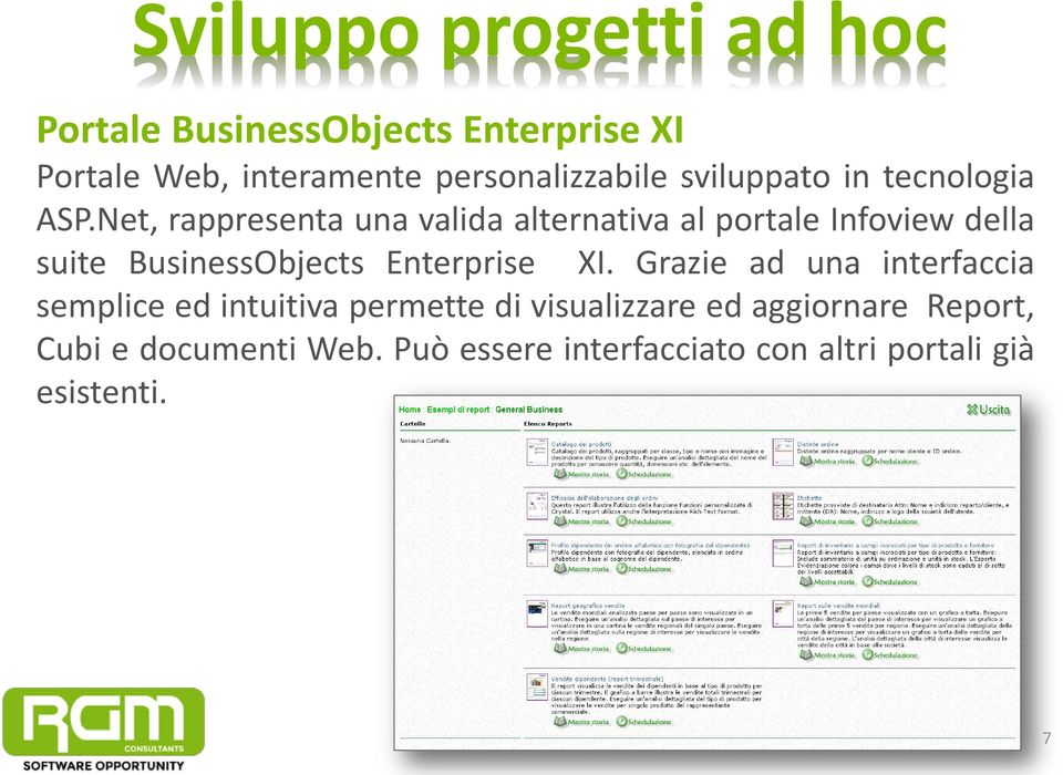 Net, rappresenta una valida alternativa al portale Infoview della suite BusinessObjects Enterprise XI.