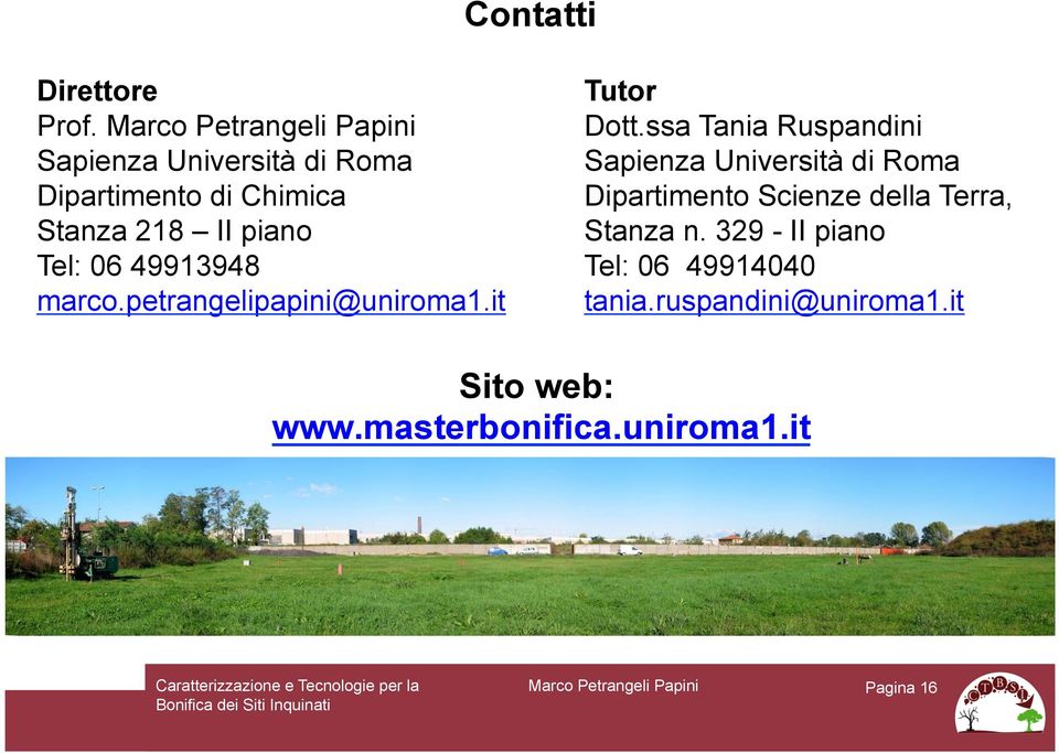 marco.petrangelipapini@uniroma1.it Tutor Dott.